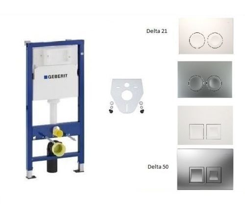 Geberit Spülkasten Vorwandelement WC Duofix Basic 112cm mit Delta + Schall
